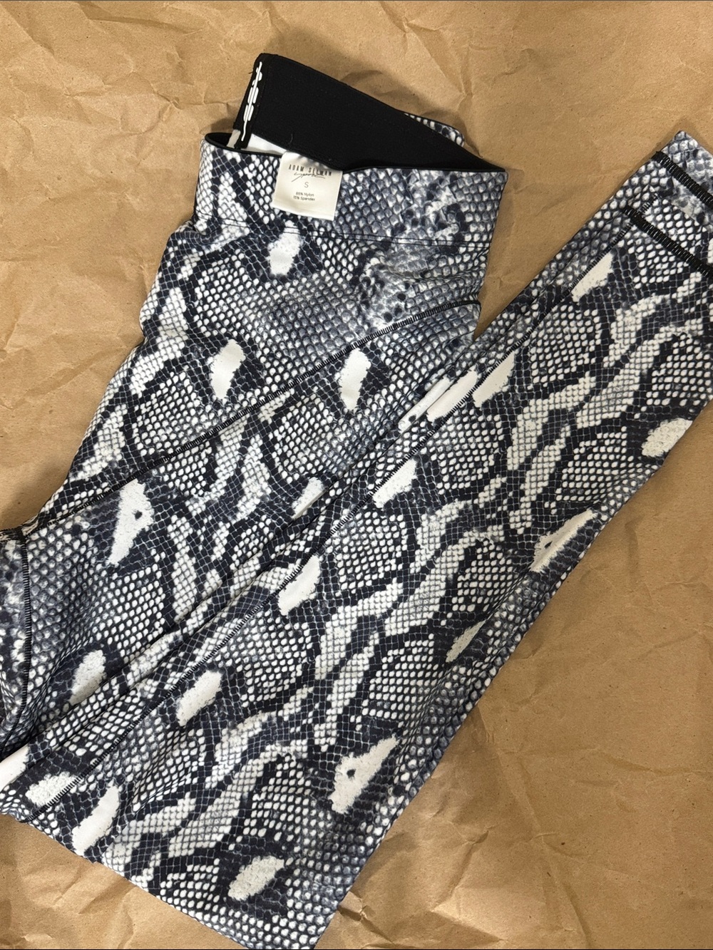 Adam Selman Women’s Snake-Print Leggings - Black & White Sz S